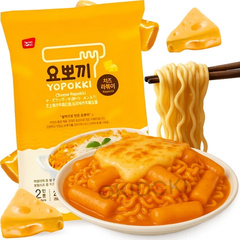 Yopokki Rabokki Ramen con Tteokbokki sabor Queso (Bolsa) 260g