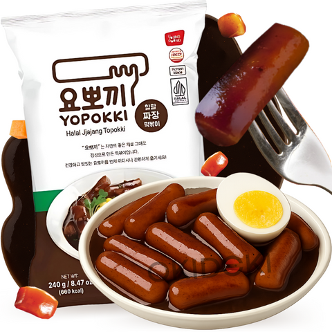 Yopokki Tteokbokki Sabor Jjajang (Bolsa) (Versión Halal) 240g