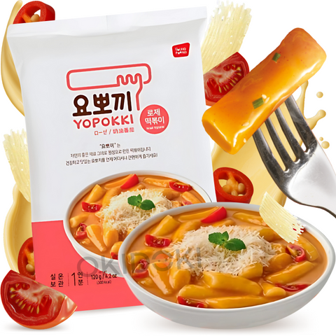 Yopokki Tteokbokki Sabor Rosé (Gochujang Cremosa) (Bolsa) 120g