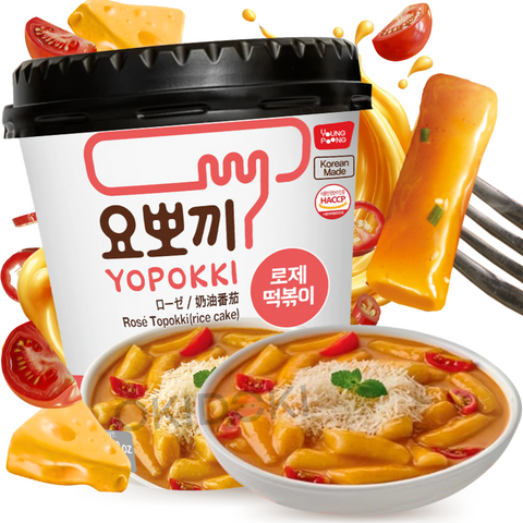Yopokki Cup Tteokbokki Sabor Rosé (gochujang Tomate y Crema) 120g