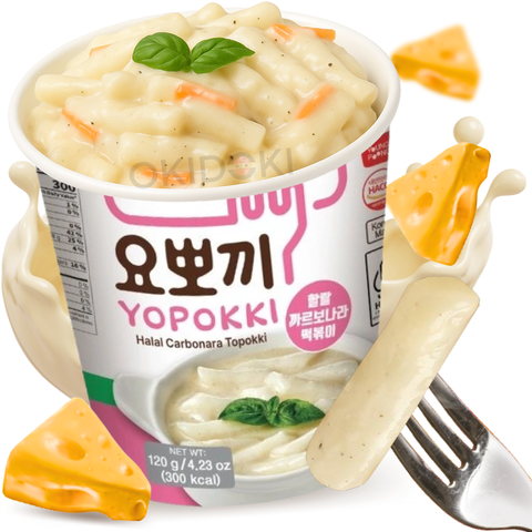 Yoppoki Cup Tteokbokki Sabor Carbonara (Halal) 120g