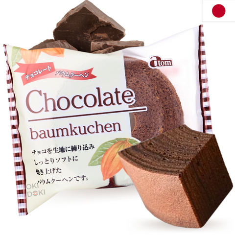 ATOM Postre Japonés Baumkuchen Chocolate 80g