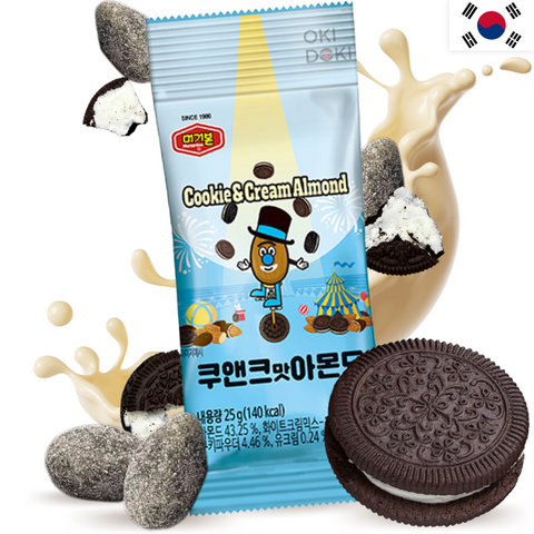 Murgerbon Korean Almond Snack Cookie and Cream Flavor 25g