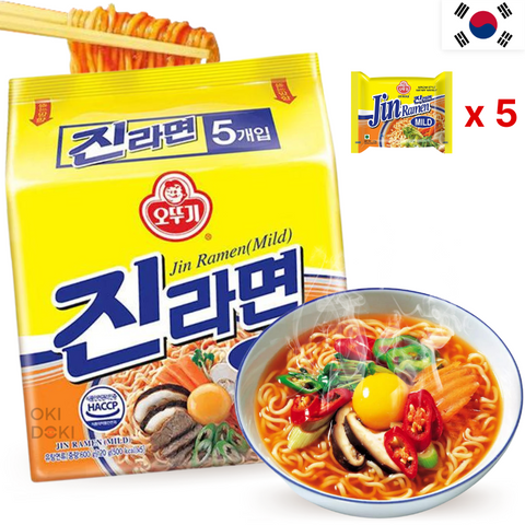 Ottogi Ramyun Jin Ramen Mild Suave Poco Picante 120g X 5uds