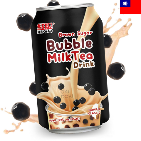 Rich Bubble Tea Brown Sugar Milk Tea with Boba Tapioca Balls 350ml