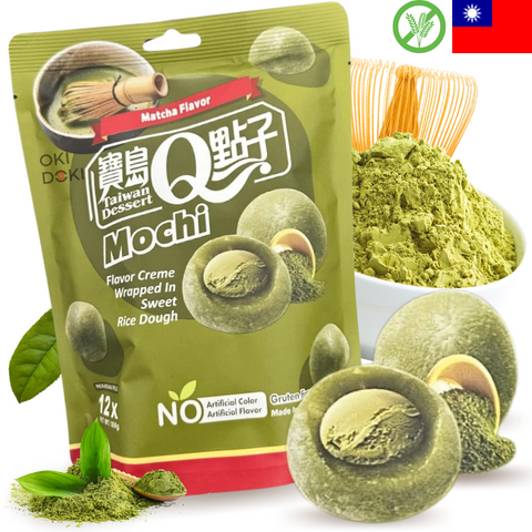 Taiwan Q Mochi met Matcha Cream (Glutenvrij) 12 stuks 180g