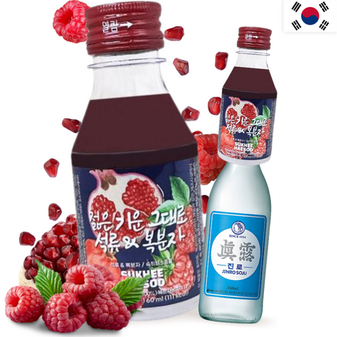 Sukhee Haesoo Bebida Antirresaca para Soju Sabor Granada y Frambuesa 55ml