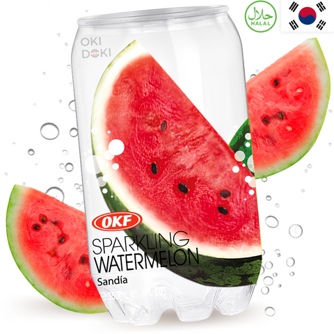 Refrigerante com gás OKF sabor melancia (Halal) 350ml