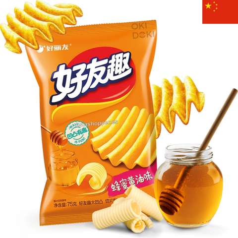 Orion Patatas Fritas Onduladas Sabor Mantequilla y Miel 45g
