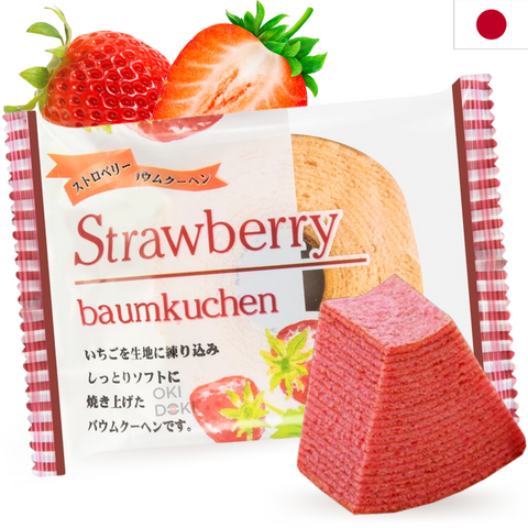 ATOM Postre Japonés Baumkuchen Fresa 80g