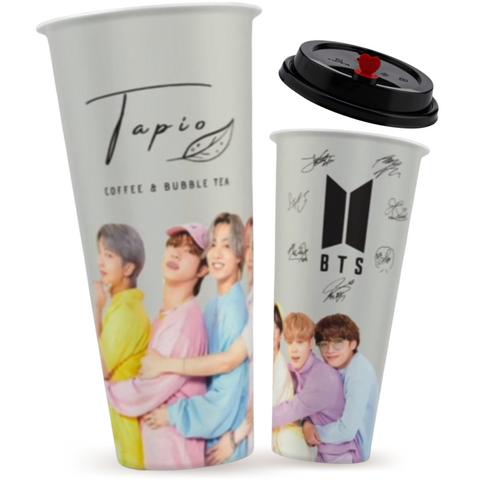 BTS Vaso Reutilizable con Tapa (Fanmade) 700ml