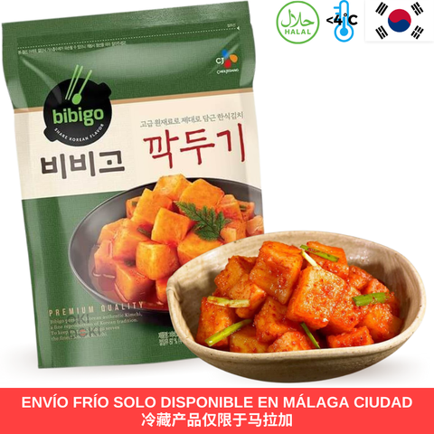 CJ BIBIGO Rabanetes em Conserva Coreanos Frescos Kimchi Bg Halal (&lt;4°C) 450g