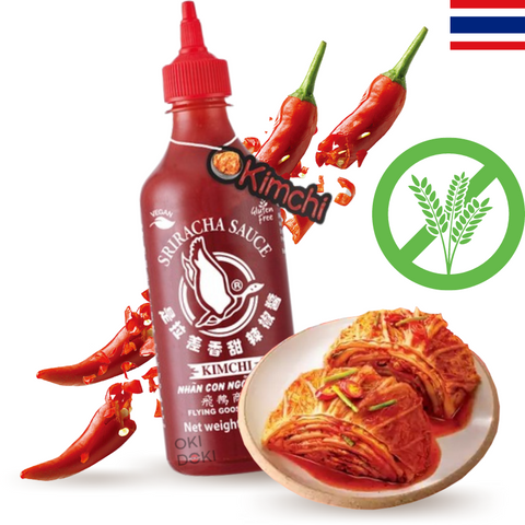 Molho de pimenta Sriracha Flying Goose com sabor a kimchi (sem glúten, vegan) 455ml