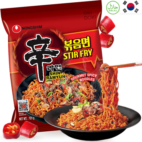 Nongshim Shin Ramyun Ramen Spicy Wok Stir-Fried Noodles (Halal) 131g