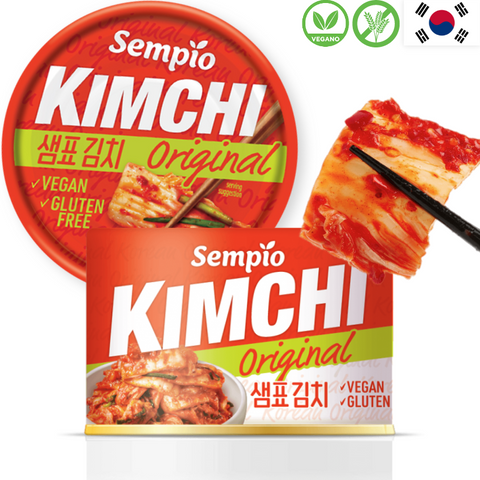 Kimchi Coreano Sempio Preparado em Lata Vegano Sem Glúten 160g