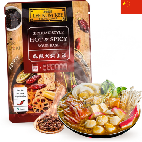 Lee Kum Kee bouillon voor Hot Pot Sichuan Smaak Pittig Veganistisch 70g