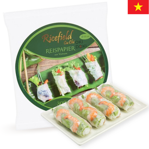 Ricefield Papel de Arroz 22cm para Rollitos de Primavera 300g
