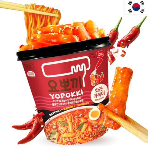 Yopokki Rabokki Ramen con Tteokbokki Picante Coreano 145g