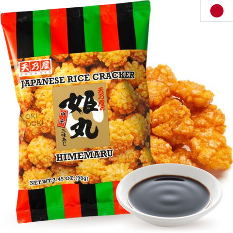 Biscoitos de arroz japoneses AMANOYA Himemaru com molho de soja 98g
