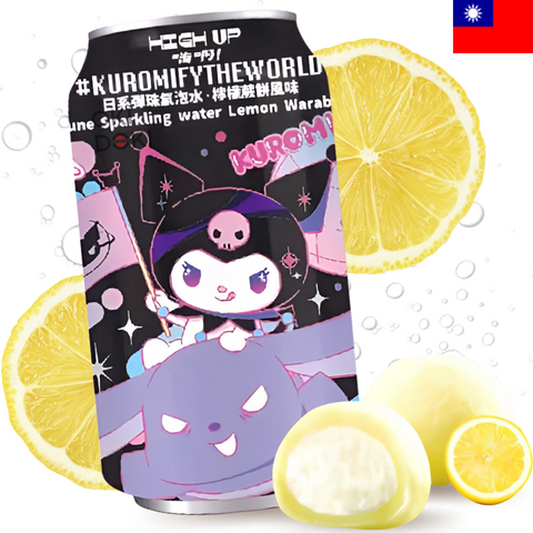 Kuromi High Up Ramune Bebida Gaseosa Sabor Limón Mochi 330ml
