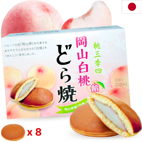 Ichiei Dorayaki Japanese Sponge Cake with White Peach Cream 216g 8pcs