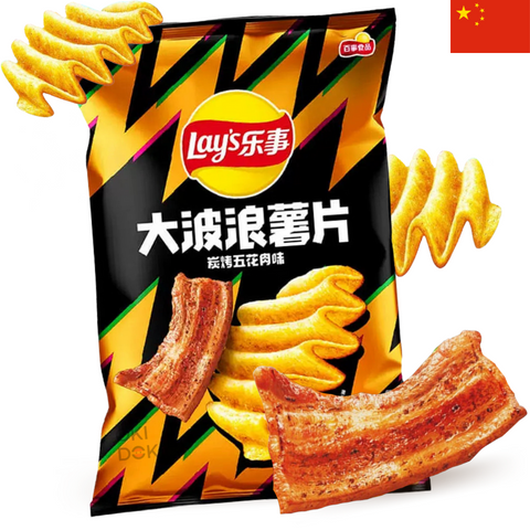Lay's Wavy Potato Chips BBQ Bacon Smaak 70g