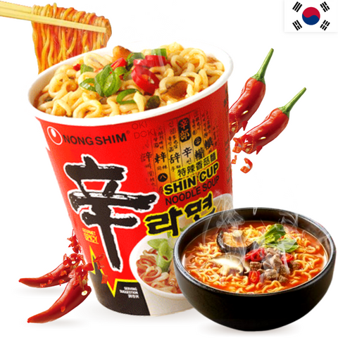 Nongshim Cup Shin Ramyun Pittige Koreaanse Veganistische Ramen 68g