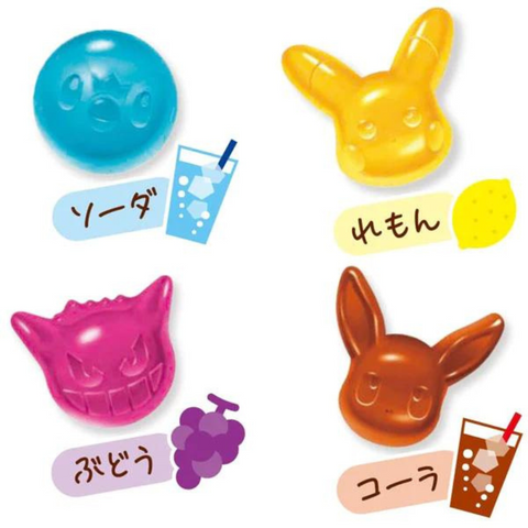 Lotte Poke Puni Pokemon Gominolas de Soda, Cola, Limón y Uva 80g