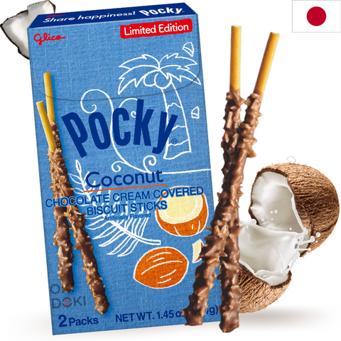 Pocky Japonês Sabor Chocolate com Coco 2 Pacotes 44,2g