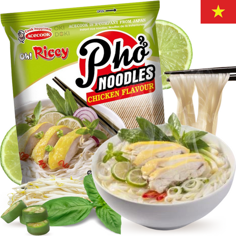 ACECOOK Pho Fideos de Arroz con Sopa de Pollo 70g