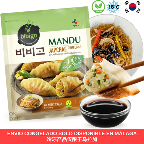 Macarrão cristal coreano CJ BIBIGO Gyoza Mandu Japchae vegano 350g
