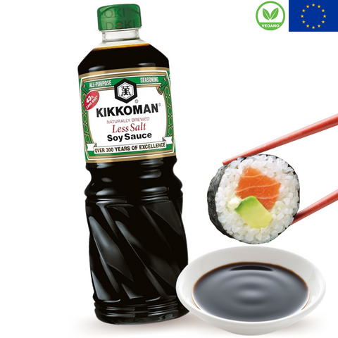 Kikkoman Salsa de Soja Baja en Sal (Vegano) 1L