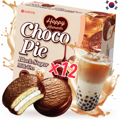 Lotte Choco Tea Pie met melkbruine suiker 28 g x 12 stuks