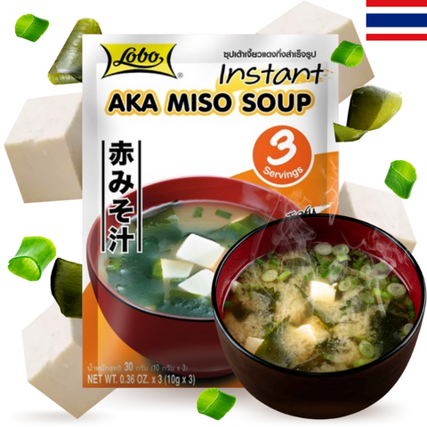 Lobo Sopa Miso Aka con Tofu Alga y Cebolla 3 Raciones (Halal) 30g