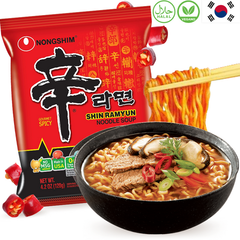 Nongshim Shin Ramyun Fideos Picante (Vegano, Halal) 120g