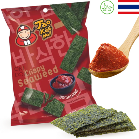 Tao Kae Noi Snack Algas Nori Crujiente Sabor Gochujang Picante Coreano (Halal) 32g