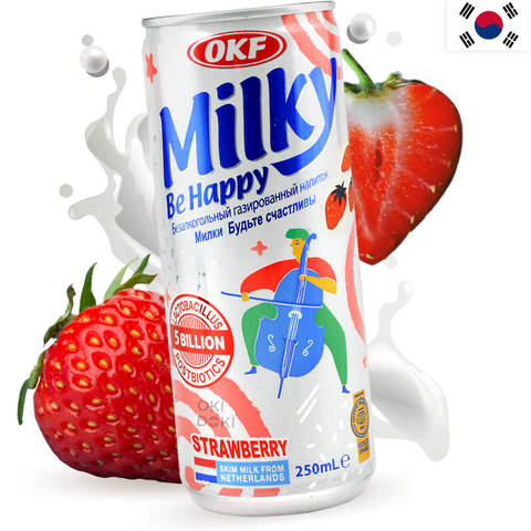 OKF Milky Soda Coreana de Fresa Lata (Halal) 250ml