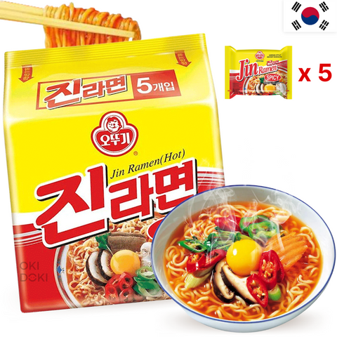 Ottogi Ramyun Jin Spicy Ramen 120g X 5 units