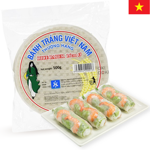 Hs Papel de Arroz 16cm Redondo para Rollitos de Primavera 500g