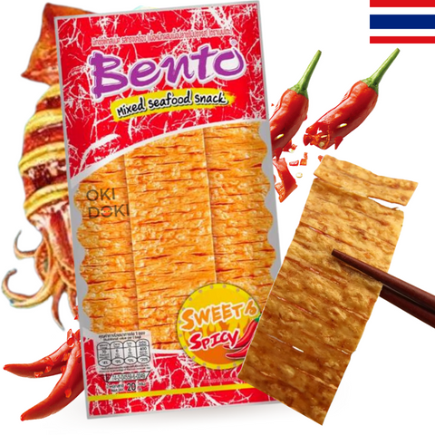 BENTO Snacks de Calamar Sabor Dulce y Picante 20g