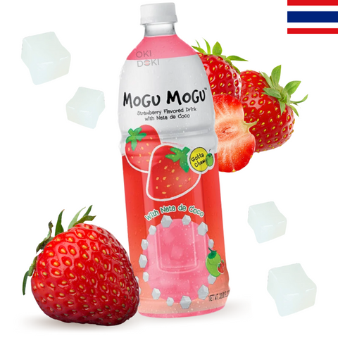 Mogu Mogu Strawberry Drink with Gelatin 1000ml 1L