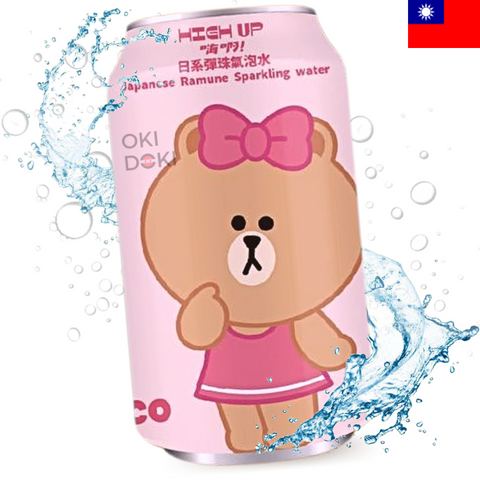 Line Friends High Up Ramune Bebida Gaseosa Sabor Limón Warabi Mochi 330ml