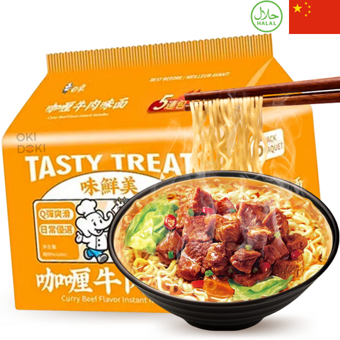 BAIXIANG Noedels Inst. Curry rundvlees 85g x 5 stuks