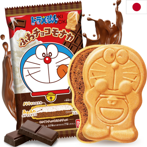 BANDAI Doraemon Galletas con Chocolate Blanco y Leche 19g