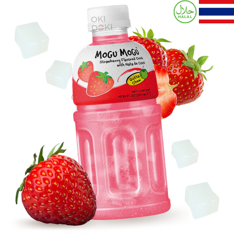 Bebida de Morango Mogu Mogu com Gelatina 320ml
