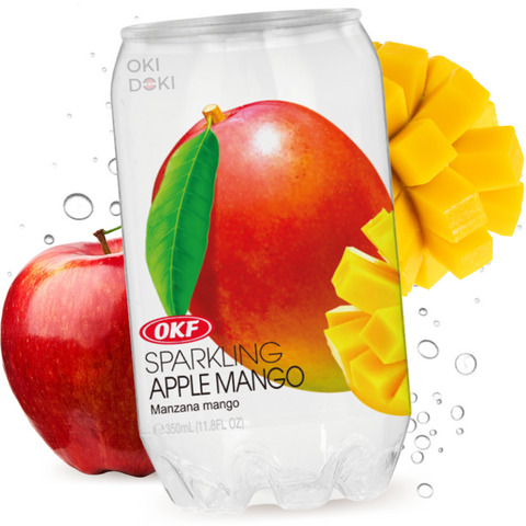 OKF Refresco Sparkling Sabor Manzana Y Mango Halal 350ml
