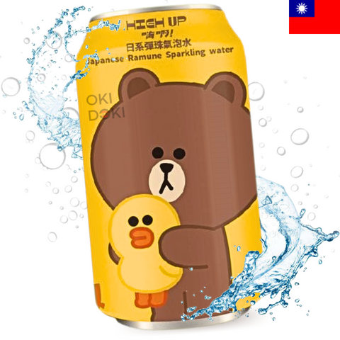 Line Friends High Up Ramune Bebida Gaseosa Sabor Limón Warabi Mochi 330ml