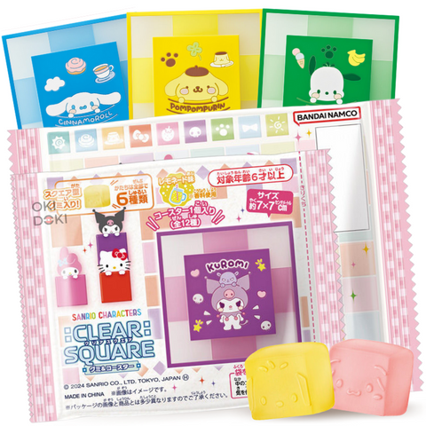 Bandai Sanrio Gominola Cuadrado Con Posavasos 27g