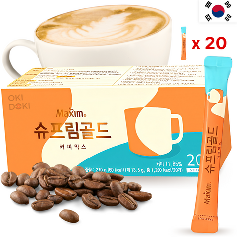 Dongseo Coffee Mix Maxim Supreme Gold Café Coreano 20pcs